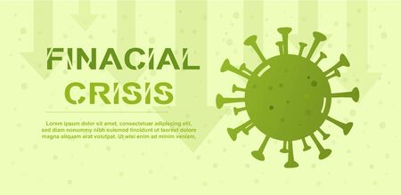 Global virus financial crisis with corona disease bacteria and down arrow graph. for your Infographic, Logo, symbol & how to prevent. Vector illustrationのイラスト素材