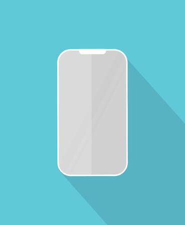 Mobile phone icon with long shadow on color background. Vector illustrationのイラスト素材