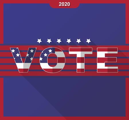 American (USA) presidential 2020 election. Vote, american flag pattern with Patriotic Stars.のイラスト素材