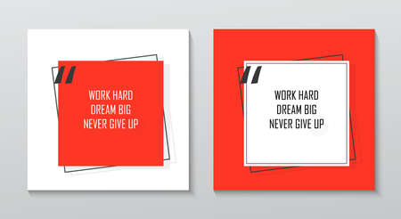 Quote template with trendy style. Comma, Note, message and comment. Vector eps illustration.のイラスト素材