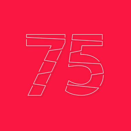 79 number, linear stroke font. Modern trendy, creative style design. For logo, brand label, design elements, corporate identity, application and more. Isolated vector illustrationのイラスト素材