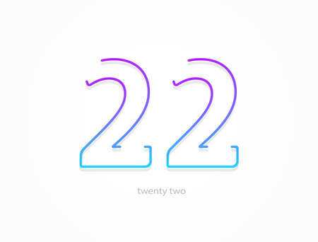 22 number, modern gradient font alphabet. Trendy, dynamic creative style design.のイラスト素材