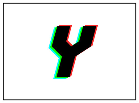 N letter logo, vector design font .Dynamic, split-color, shadow of number red, green, blue in black...