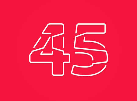 47 number. Modern trendy, creative style design. For logo, brand label, design elements, corporate identity, application etc. Isolated vector illustrationのイラスト素材