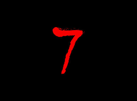 26 Horror bloody, scary vector number. Insane Fear brutal, scream font. Wicked night theme style design. Hand writing eps10 illustrationのイラスト素材