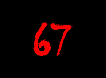 51 Horror bloody, scary vector number. Insane Fear brutal, scream font. Wicked night theme style design. Hand writing eps10 illustrationのイラスト素材