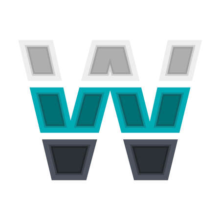 M vector font alphabet, modern dynamic design. Black, irish blue, white color. For; design elements; logo, creative poster, corporate identity, application etc.のイラスト素材