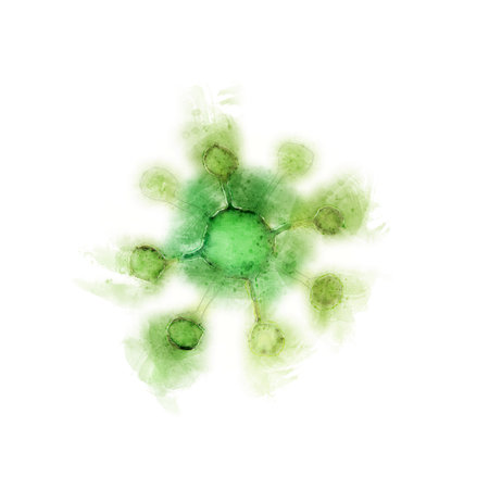 Watercolor green tree fruitの写真素材