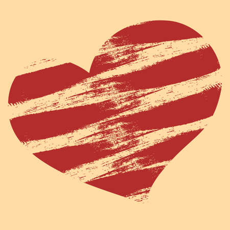 Interesting grunge heart on a yellow backgroundのイラスト素材