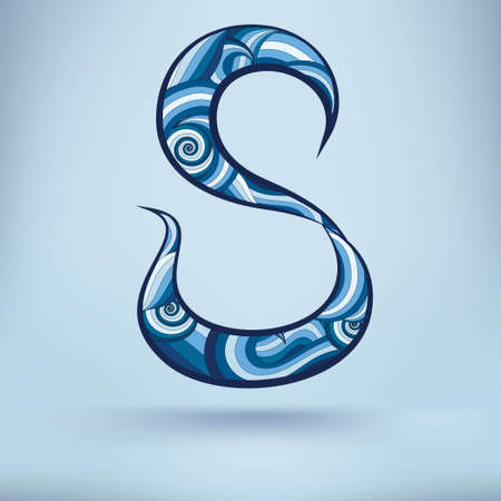 The stylized letter S in a marine styleのイラスト素材
