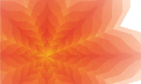 Beautiful flower translucent polygon. White background. Red and orange. Horizontal orientation.のイラスト素材