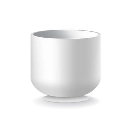 Realistic white cup on a white background. Break for tea or coffee. Chaeptie. Porcelain cup.のイラスト素材