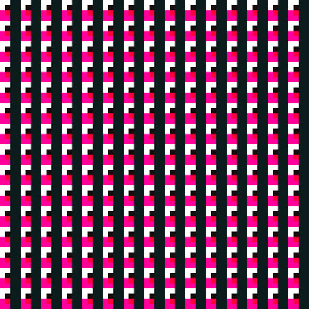 Image of geometric shapes. Pink and black squares of different sizes.のイラスト素材