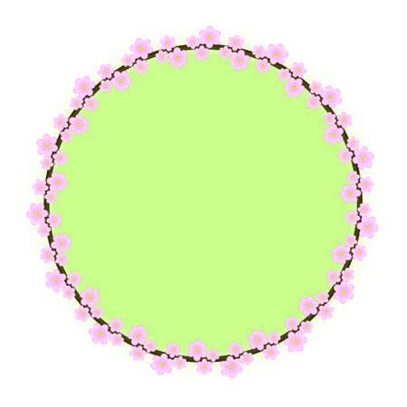 Flower frame white background. Flower bed on a white background.のイラスト素材