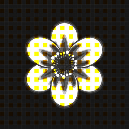 The flower on the dark background of geometric shapes.のイラスト素材