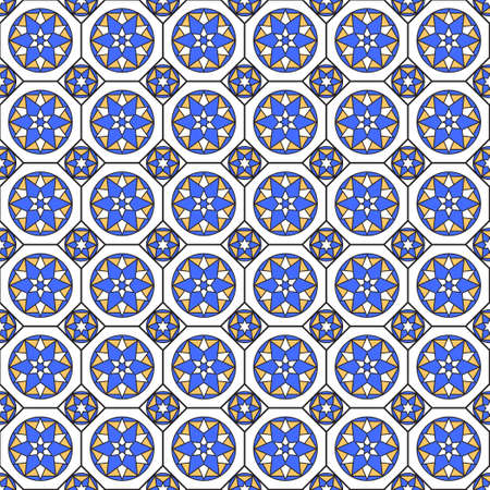 Mosaic seamless pattern in arabian style. Geometric pattern.のイラスト素材