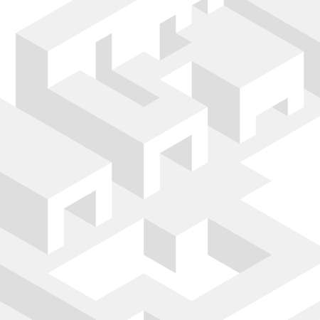 Monochrome volumetric geometric shapes. Structures and buildings.のイラスト素材