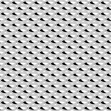 Ellipses on a white background. Seamless monochrome image. Simple pattern. The horizontal rows. Holes.のイラスト素材