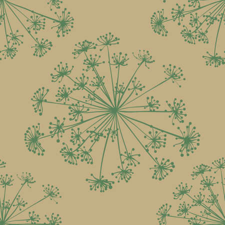 Image of dill on the background paper. The color of the paper bag. Eco products.のイラスト素材