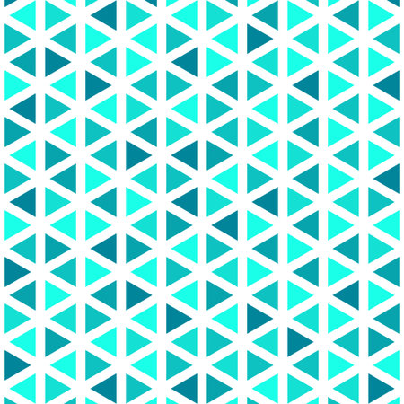 Isometric pattern of triangles on a white background. Geometric figures. Shades of mint color.