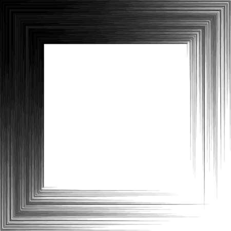 Black square frame on a white background. Engraving style.のイラスト素材