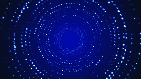 The stars in the night sky. Circles of lights. Funnel.