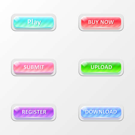 Buttons for sites on a white background. Graphics for the Web content. Bright colors. download and sales buttons.のイラスト素材