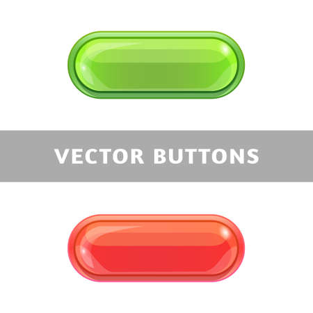 Beautiful bright buttons for applications and web sites. Cartoon style.のイラスト素材