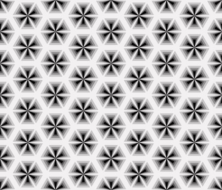 Abstract hexagons on a gray background. Monochrome image.