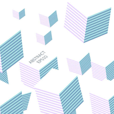 Seamless pattern of various cubes. White background.のイラスト素材