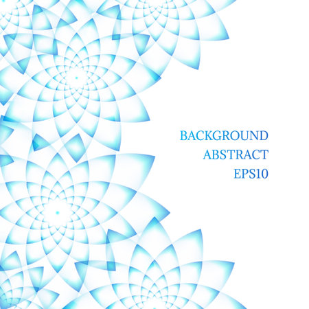 Abstract background with blue flowers. The empty white space.のイラスト素材