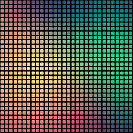 Abstract mosaic background squares on a black background. Bright shades.のイラスト素材