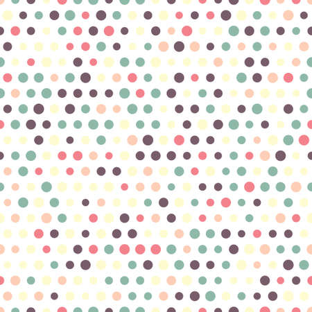 Seamless pattern of circles on a white background. Muted shades.のイラスト素材