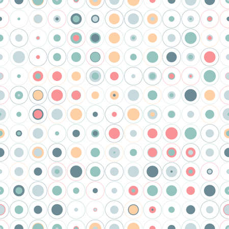 Seamless pattern of geometric circles on a white background. Optical illusion of motion circles.のイラスト素材