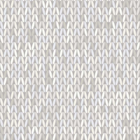 Seamless knitted pattern in style with bright colors. Beige and gray shapes.のイラスト素材