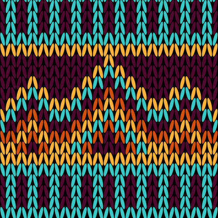 Seamless knitted pattern in warm and bright colors. Ethnic style.のイラスト素材