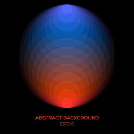 Abstract background from circles on a dark background. Transitions colors.のイラスト素材