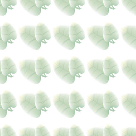 Seamless pattern with tender leaves on a white background. Floral pattern.のイラスト素材