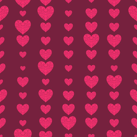 Pattern of openwork hearts on a bright red background. Valentine's Day. Holiday packages.