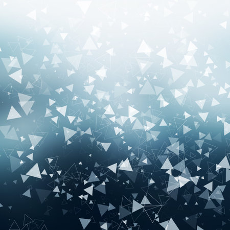 Abstract background with white falling geometric shapes. A rain of triangles.のイラスト素材