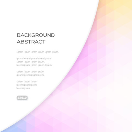 Abstract pattern of geometric shapes in bright shades of colors. White empty space for text.のイラスト素材