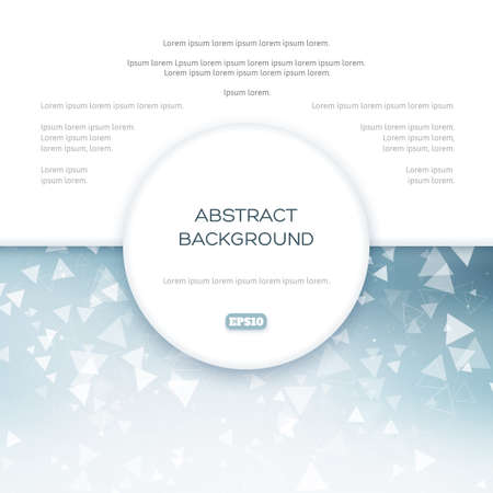 Abstract pattern with white triangles on a blue background. An empty white space for text. Cold tone. The volumetric image.のイラスト素材