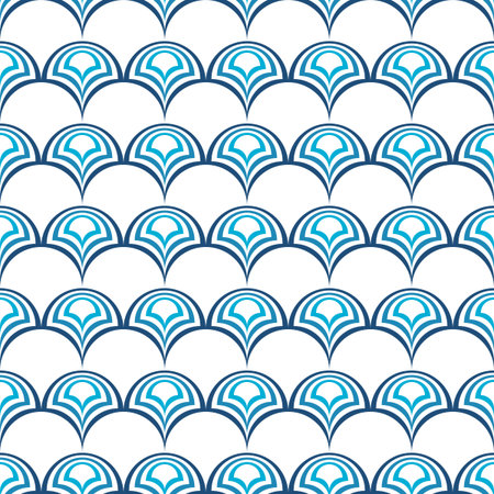 Abstract seamless background with a pattern in the form of fish scales. White background.のイラスト素材