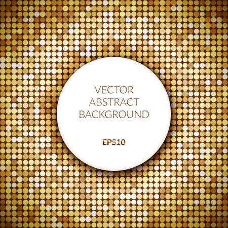 Abstract background with a variety of shapes in shades of gold. White empty space for text.のイラスト素材