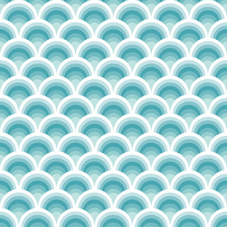 Abstract seamless pattern with blue geometric shapes. Stylized ocean waves.のイラスト素材