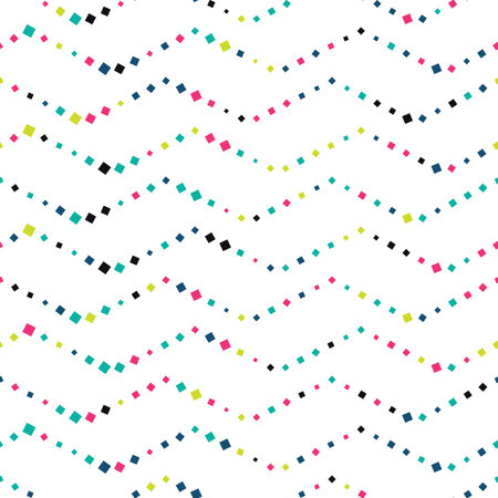 Bright seamless geometric pattern of colorful squares. White background.のイラスト素材