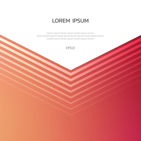 Abstract red background with white lines and polygons. Bright shades of colors.のイラスト素材