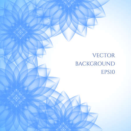 White abstract background with beautiful blue flowers. Greeting card.のイラスト素材