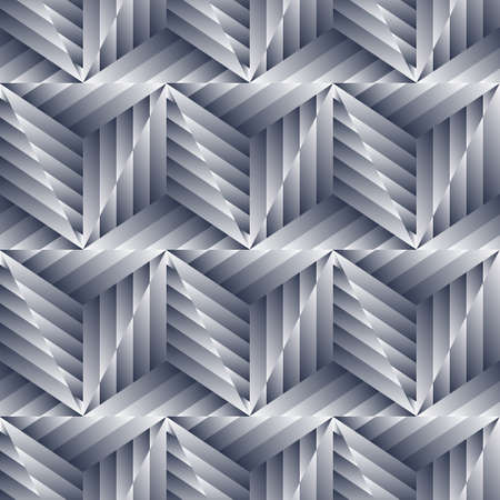 Abstract seamless pattern of silver metal shapes. The original background.のイラスト素材