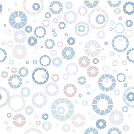 Geometric seamless pattern from circles and polygons. Original background.のイラスト素材